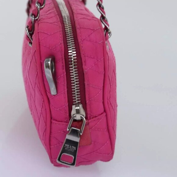 PRADA Chain Hand Bag Nylon Pink Auth - Picture 6 of 16